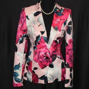CeCe Floral Blazer in Pink and Red